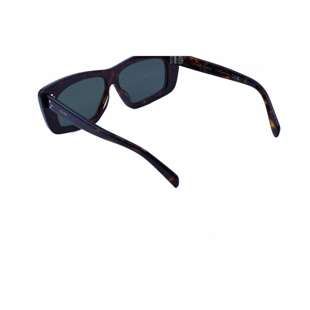 NEW CELINE unisex - cl40259i 52n rectangle sunglasses in dark havana/green - Picture 3 of 5